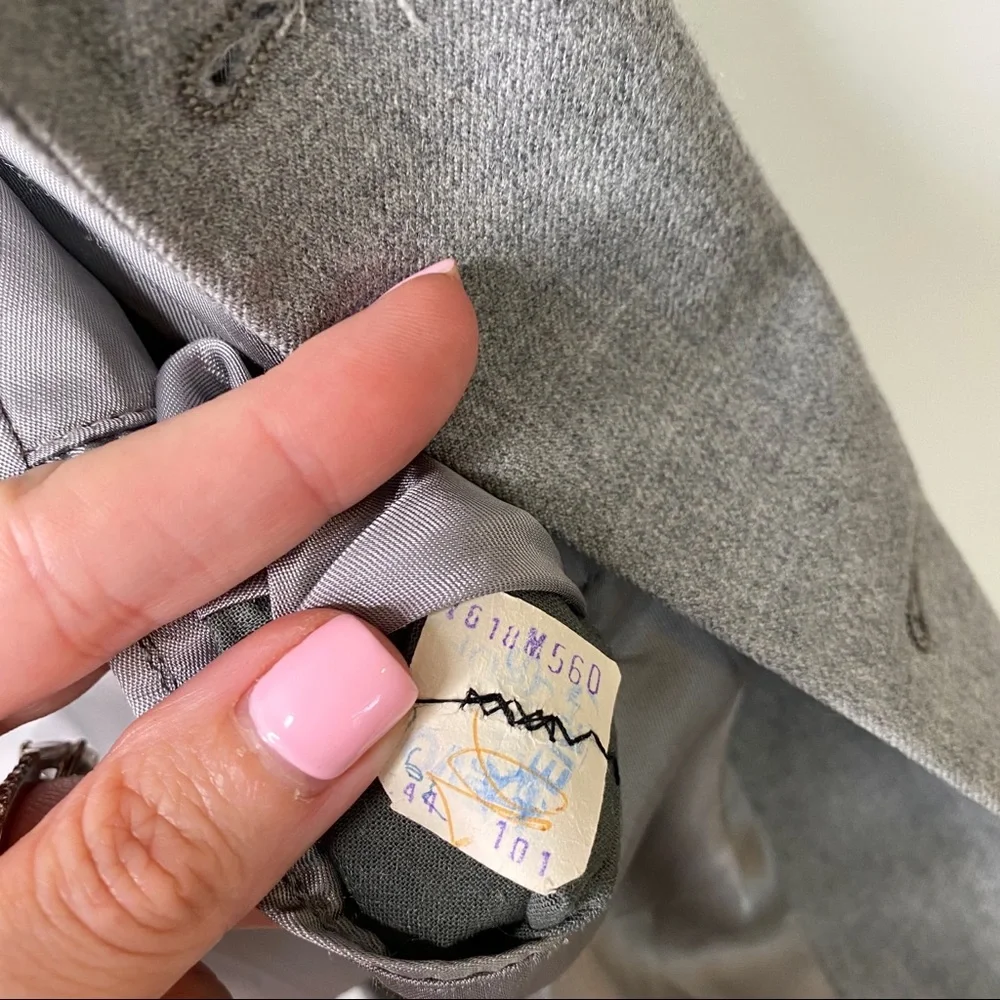 YSL Yves Saint Laurent Vintage Virgin Wool Sportscoat Blazer Jacket Grey Size 44 - Picture 8 of 8